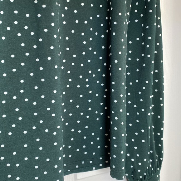 CLEARANCE!! RW & Co hunter green polka dot blouse - Picture 7 of 9